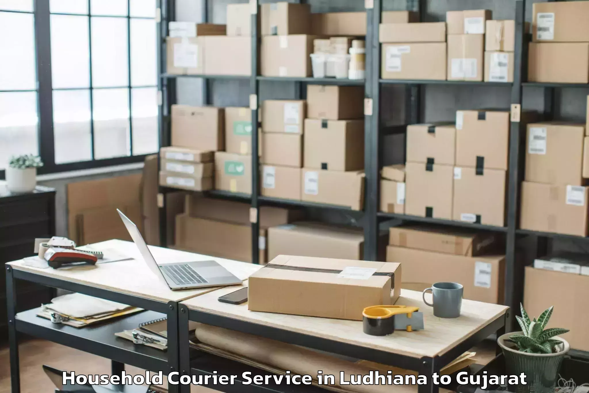 Professional Ludhiana to Gls University Ahmedabad Household Courier